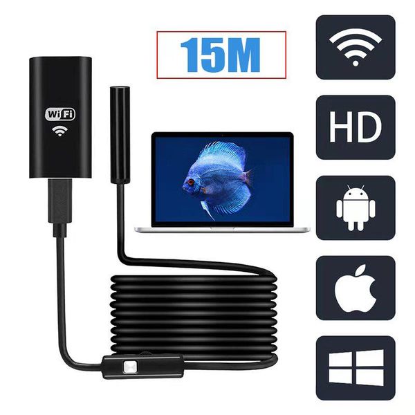 

cameras 15m hd underwater camera ip68 waterproof visual fishing device wifi connection mobile phone tablet 8led illuminated fish finder