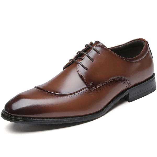 

oxford men dress shoes cow split leather super quality lace-up mens business shoes wedding office men footwear man shoes, Black