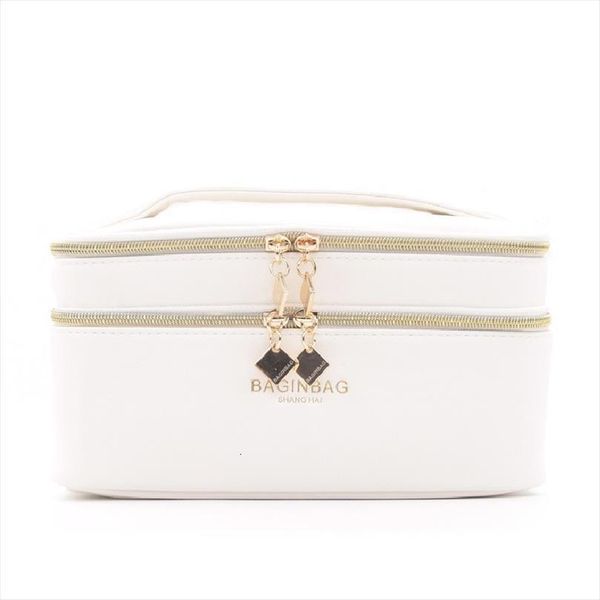 

double layer cosmetic multifunctional bags white beauty belt pocket makeup toiletry 20 12 12cm 5 colors