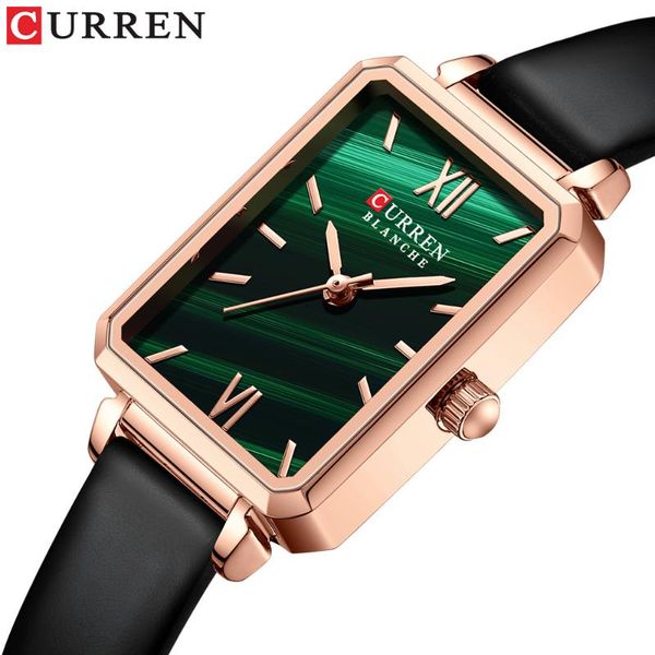 

wristwatches curren leather watches for women fashion waterproof clock ladies dress zegarek damski, Slivery;brown