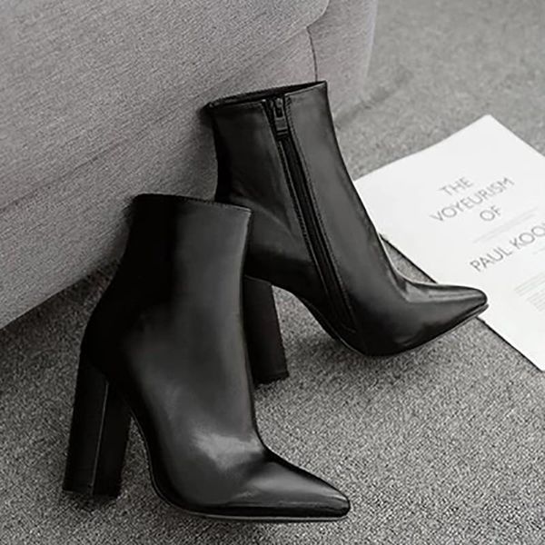 

boots women 2021zipper gladiator comfortable high heels pumps shoes summer breathable leather party office, Black