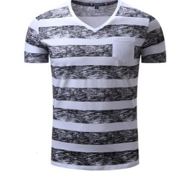 

men's t-shirts spring and summer mens short sleeves t-shirt casual striped v neck printing male tees leisure camisetas hombre, White;black