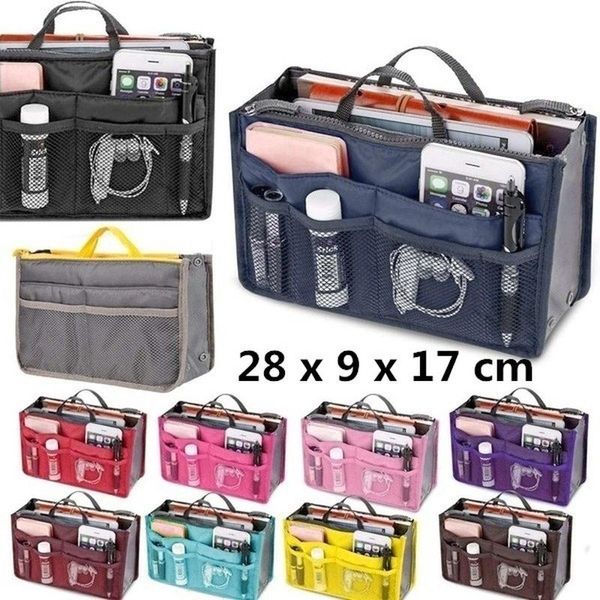 

cosmetic bags & cases women multifunction travel makeup insert pouch toiletry organizer handbag storage case