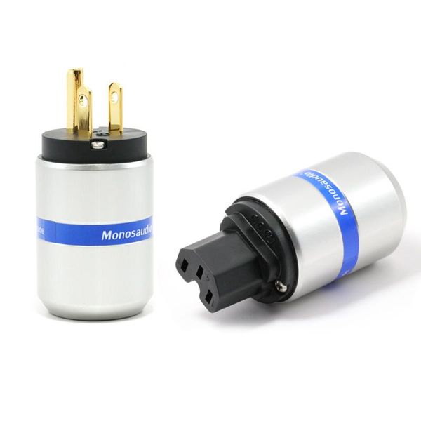 

smart power plugs pair monosaudio m106g/f106g 99.998% pure copper us version plug, ac plug connector 10a/250v 15a/125v audio grade