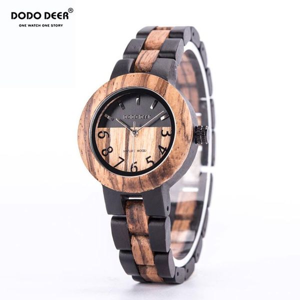 

wristwatches dodo deer ladies watch wooden zebra wood double color matching simulation quartz fashion simple custom women's d02-1, Slivery;brown