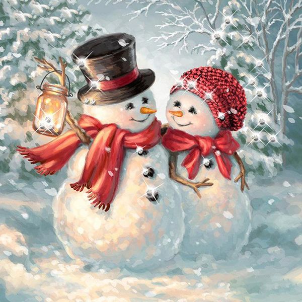 

diamond painting 5d full drill square santa claus snowman embroidery rhinestone picture mosaic christmas decoration