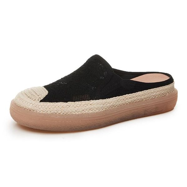 

slippers women's baotou fashion home shoes lightweight casual bedroom breathable summer fisherman female cx325, Black