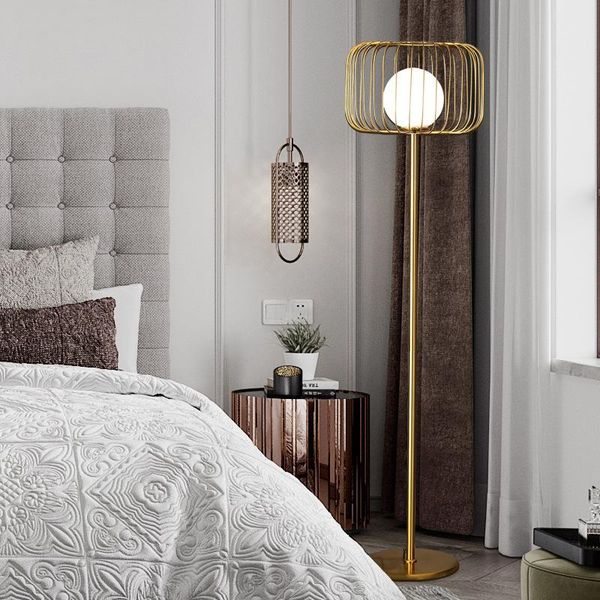

nordic led iron industrial decor floor lamp stained glass standing lamps