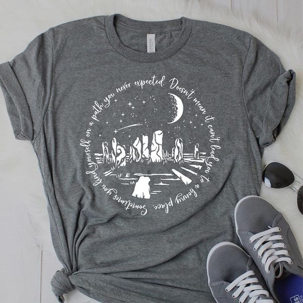 

women's t-shirt sometimes you find yourself on a path never expected women t shirt funny outlander wanderlust callanish stones, White
