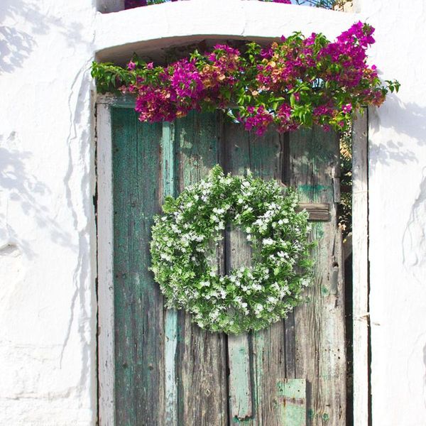 

round wreath artificial green plant flower simulation creative garland home office spring decoration wedding decorative flowers & wreaths