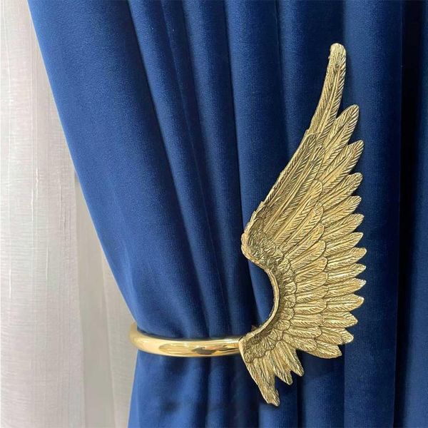 

curtain & drapes creative angel wing hook diy brass design american decorative retro strap european wall ball home decoration