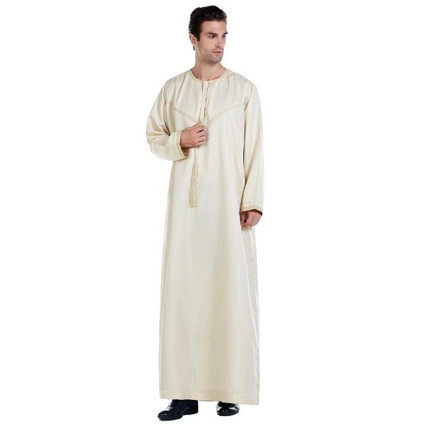 

ethnic clothing muslim fashion jubba thobe 2021 summer loose arab middle east men's robe dubai turkey men long, Red