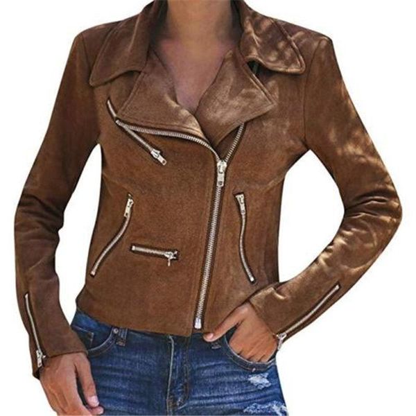 

women's jackets ladies women arrival autumn biker flight coat zip up casual comfort girl outwear short, Black;brown
