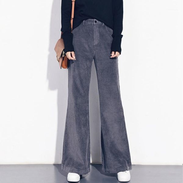 

women's pants & capris high waist loose wide leg women autumn winter corduroy trousers casual, Black;white