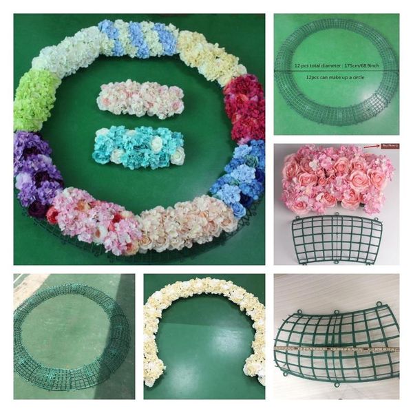 

party decoration 12 pcs flower garland plastic bent sub-rack arches floral bouquet circle holder frame for wedding birthday backdrops decor