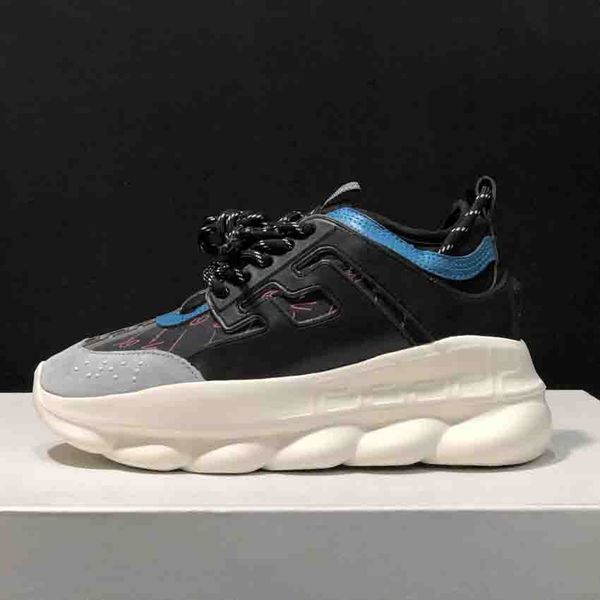 

originals luxury chainer reaction shock fashion casual shoes men women outdoor classic old dad leisure shoe trainer chain walking sneakers, Black
