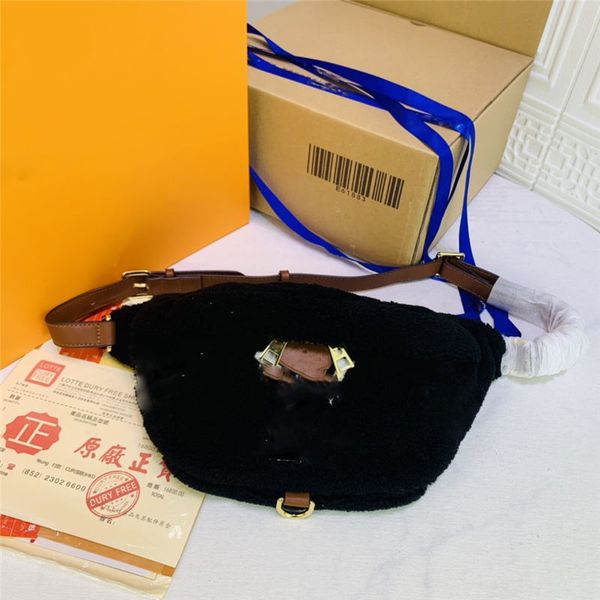 

2021 bumbag teddy black brown crossbody bag size:37 x 14 13 v-264