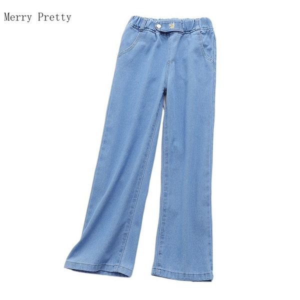 

blue floral embroidery casual wide leg pant washed women denim jeans 2021 spring sweet style ladies pocket ankle length trousers women'
