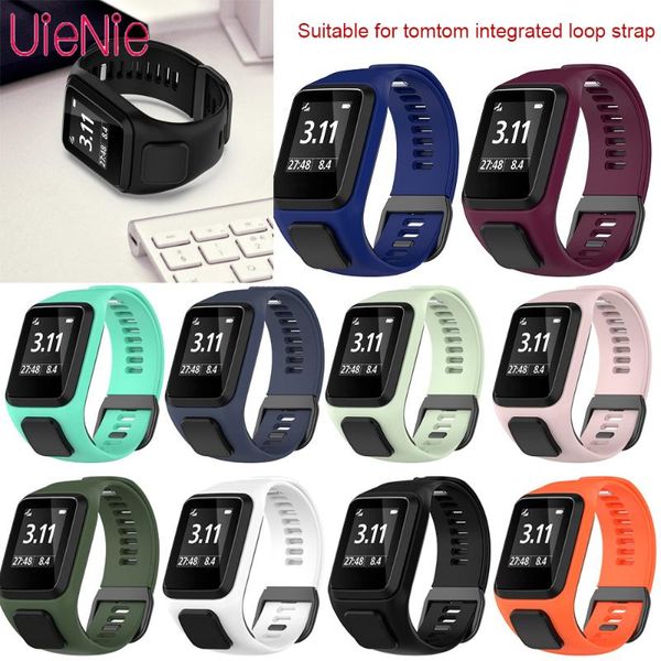 

watch bands silicone strap for tomtom integrated loop belt runner23/spark series classic high-quality wristband bracelet accessories, Black;brown