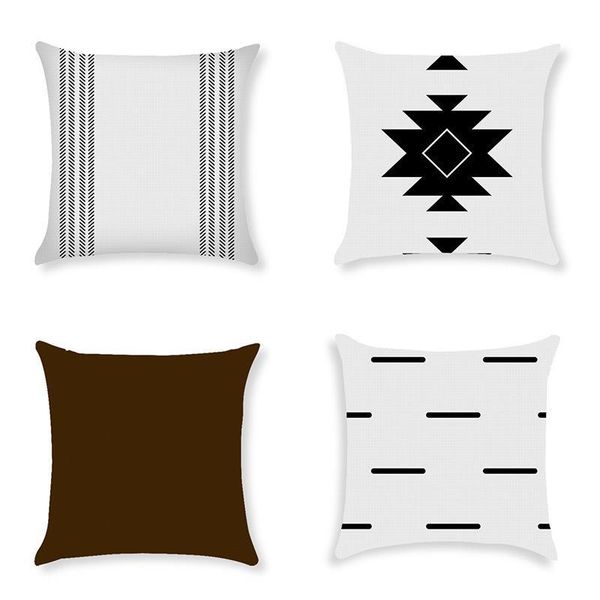 

cushion/decorative pillow geometric nordic simple black and white pillowcase high density linen cushion cover sofa decorative pillows