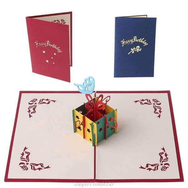 

greeting cards 3d up card butterfly hollow candy box birthday christmas thank you d23 20 drop
