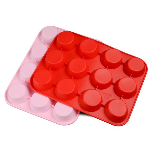 

12 holes muffin cake molds food grade round silicone baking moulds 1221041