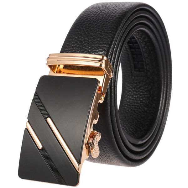 

belts men belt leather automatic buckle male fashion designer jeans chain stretch, Black;brown