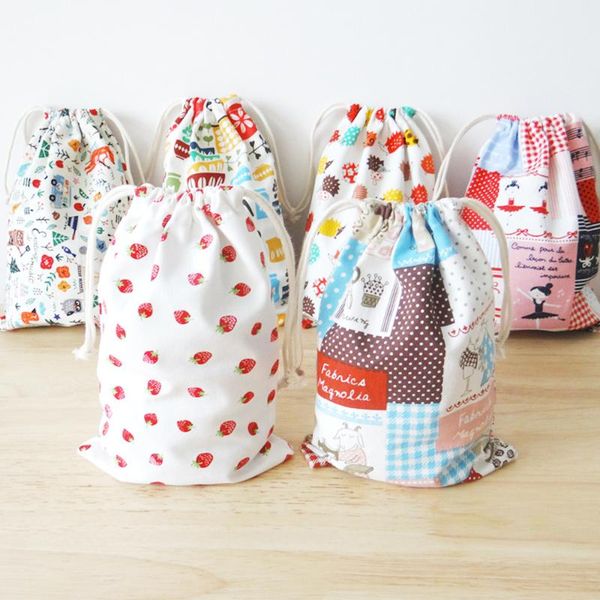 

storage bags 3 pcs portable drawstring girls shoes women cotton travel pouch clothes handbag makeup