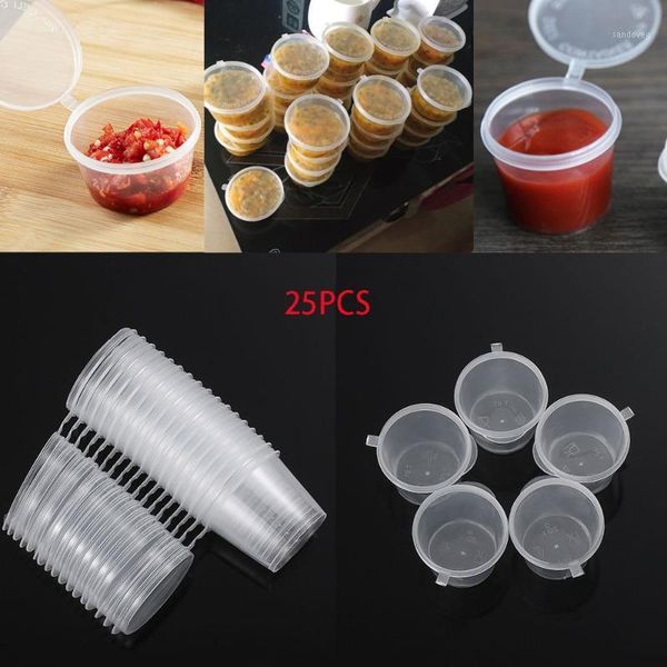 

storage bottles & jars 25pcs small disposable plastic hinged lids food containers palette sauce cup pigment paint box