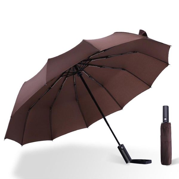 

umbrellas 12 bone umbrella folding large reinforced anti storm three male full automatic umbrellaa731
