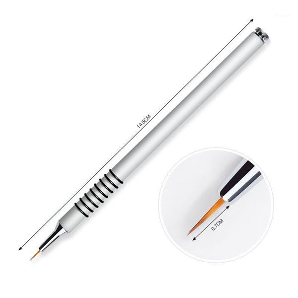 

silver handle liner nail brush drawing painting tools 7mm flower pen manicure art tool#g-b0551, Yellow