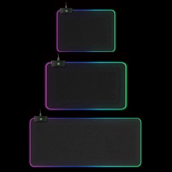 

mouse pads & wrist rests rgb illuminate gaming pad 7 led light modes adjustable lapmousepad