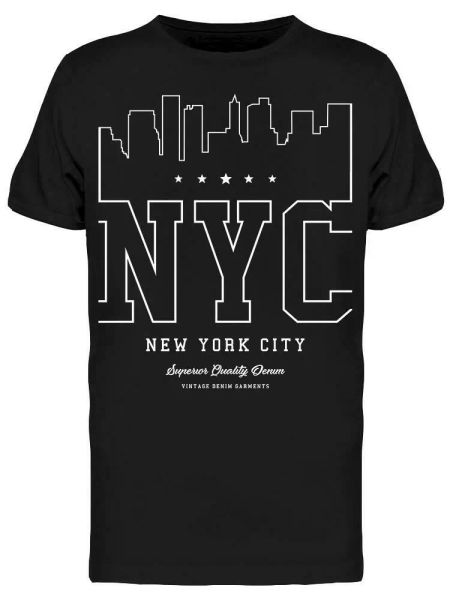

Nyc New York City Lettering Logo Tee Men's -Image by Shutterstock, White;black