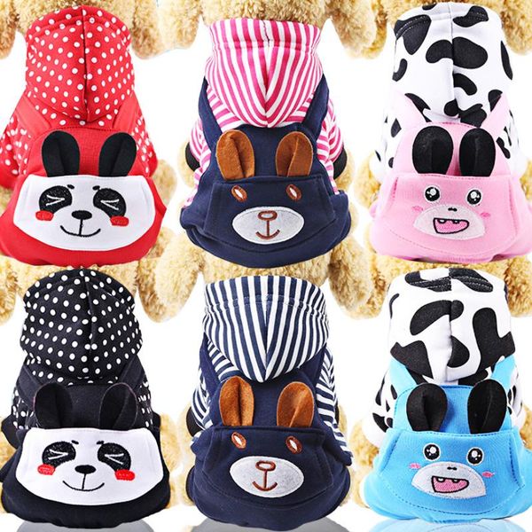 

dog apparel cartoon pet jumpsuit four legs clothes teddy cat costume supplies thickened warm clothing for puppy outdoor ropa perro 35