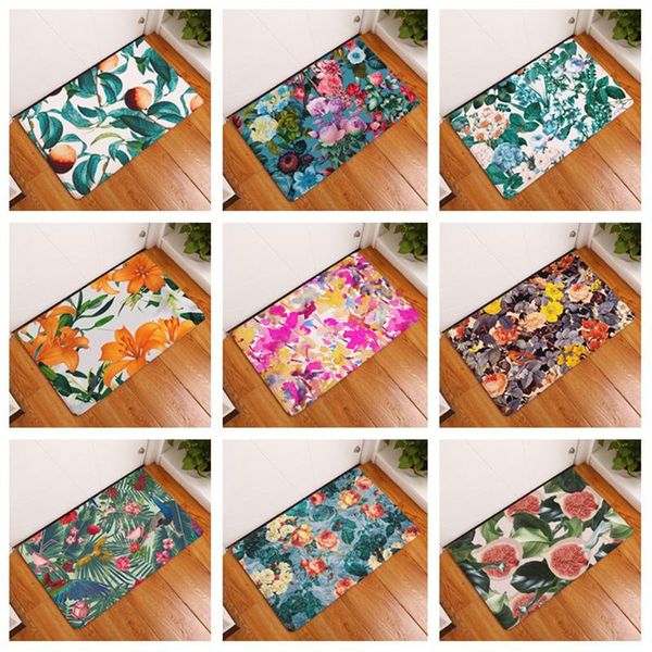 

carpets flower anti-slip doormat kitchen entrance door mat leaves carpet colorful indoor floor mats rug