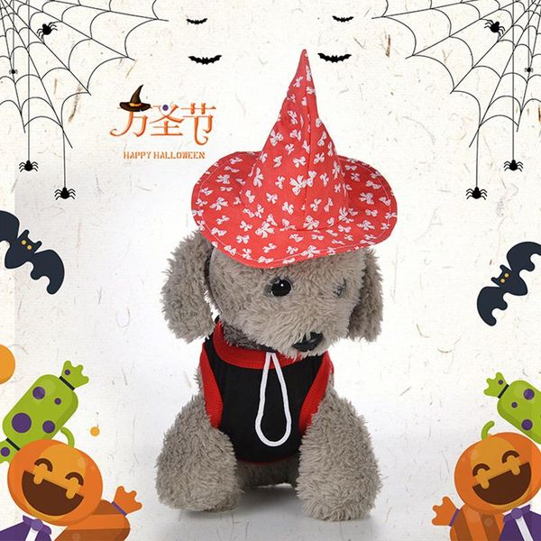 

wide brim hats 2021 halloween pet hat dog cat funny party cosplay costume decoration transformed into magic gift accessories, Blue;gray