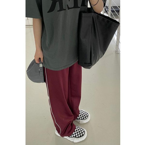

women's pants & capris houzhou red joggers sweatpants women baggy vintage jogging sports 90s korean fashion oversize wide leg trousers, Black;white