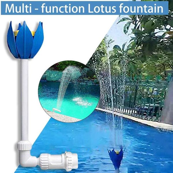 

multifunctional lotus fountain swimming pool viewing head shape cascade splash 20inchx6inch garden decorations