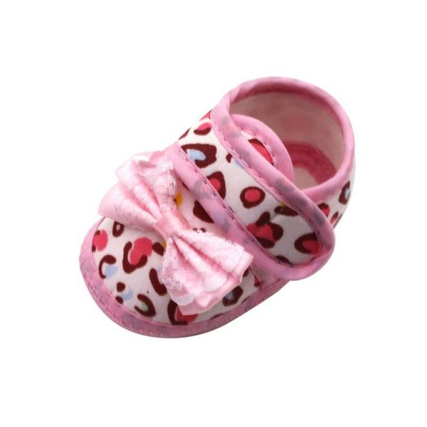 

first walkers 2021 baby girls leopard printed lace bow anti-slip shoes toddler soft soled