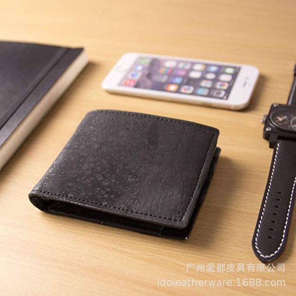 

the wallet cork men's cork small zero wallet gift, Black