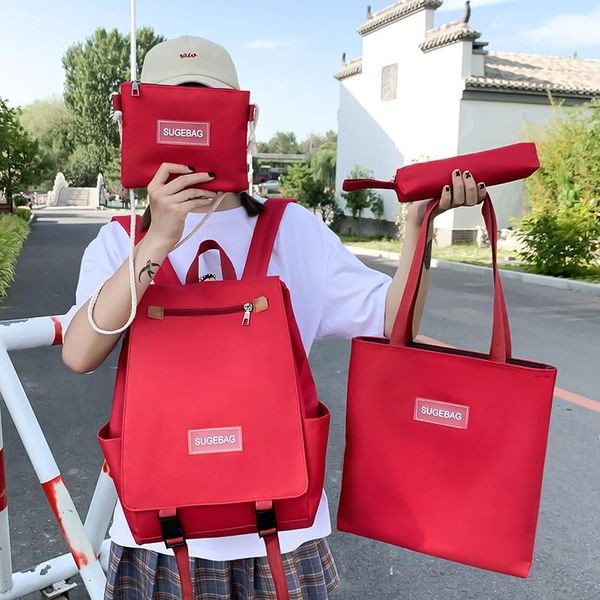 

school bags 4set children women backpack primary shoulder bag for teenager girls book fashion student