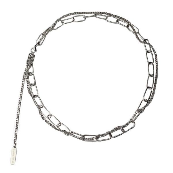 

chokers cosyoo 2021 fashion link layered necklace tide cool twine all-match punk chain hiphop s double button choker, Golden;silver