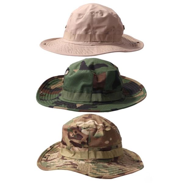 

outdoor sports boonie hat women men sunscreen bucket fishing hiking hunting cap camouflage pattern for male female hats, Black;white