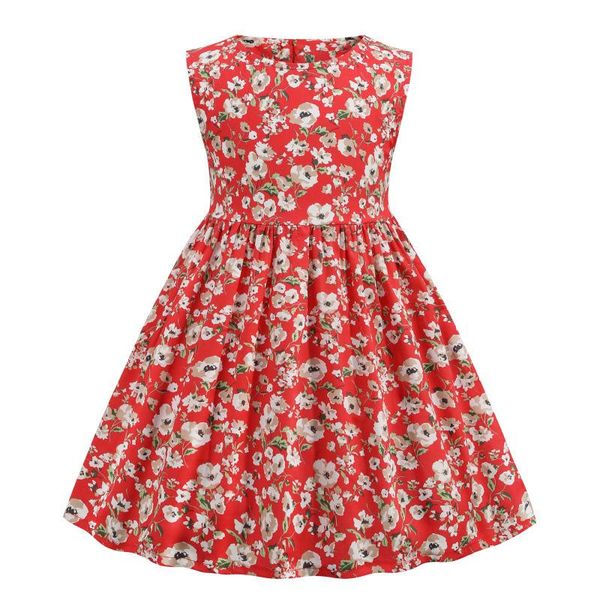 

baby girls clothes 2021 sweet flowers little girl's dress 2 year old girl dresses, Red;yellow