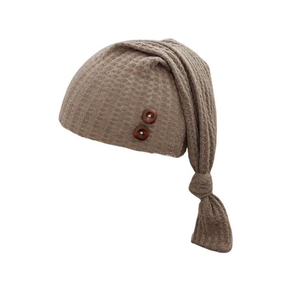 

caps & hats k3ne born pography props baby woven long tail hat knitted crochet beanie cap, Yellow