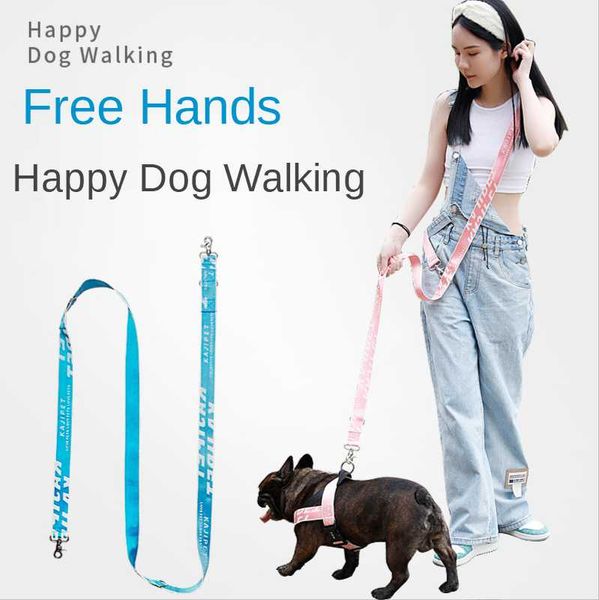 

pet dog cat leash traction rope running jogg padded shoulder strap belt strip elastic perfect walking training collars & leashes