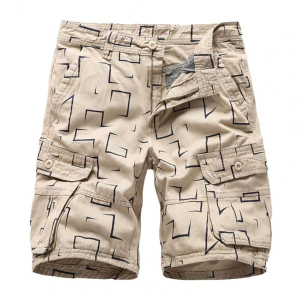 

men's shorts summer fashion all-matched multi-pockets printing zipper 2021 men pants plus size for male wear loose, White;black