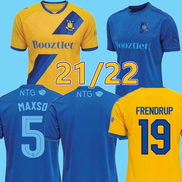 

21 22 brondby soccer jerseys yellow blue home and away hany mukhtar besar halimi jan kliment teemu pukki football maillots de foot uniforms, Black;yellow