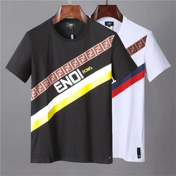 

high-end summer fashion men's t-shirt with vertical stripes pattern short-sleeved shirt black and white m-3xl, White;black