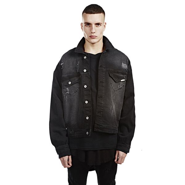 

men's jackets fashion solid khaki long sleeve casual outerwear hip hop high street denim coat co4d, Black;brown